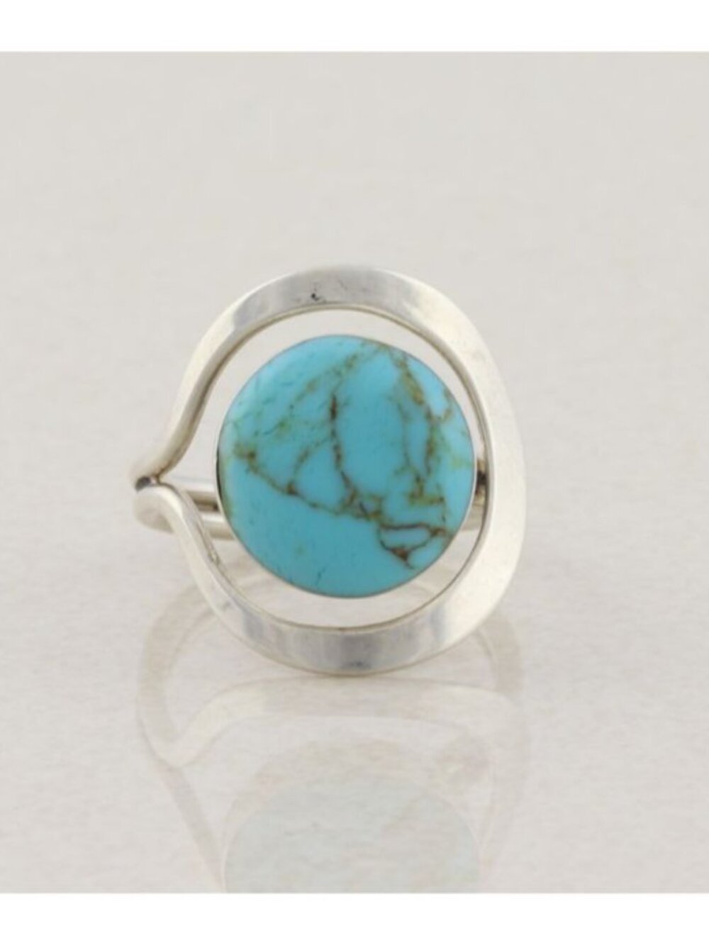 Sterling Silver Natural Turquoise Ring Size 7 ATI Mexico